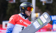 Aaron March competes in the FIS Snowboard World Cup, Men's Parallel Giant Slalom, on the J...