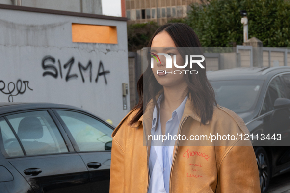 Guests arrive at the Fiorucci show for the autumn/winter 2025-2026 collection in Milan, Italy, on March 1, 2025.  by Antonio Abbruzzese/NurPhoto
