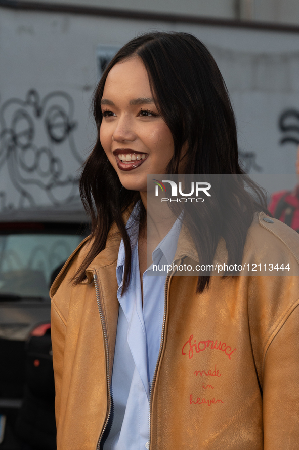 Guests arrive at the Fiorucci show for the autumn/winter 2025-2026 collection in Milan, Italy, on March 1, 2025.  by Antonio Abbruzzese/NurPhoto