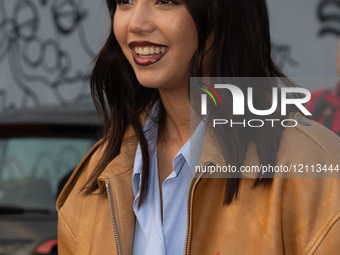 Guests arrive at the Fiorucci show for the autumn/winter 2025-2026 collection in Milan, Italy, on March 1, 2025.  by Antonio Abbruzzese/NurPhoto