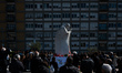 The Faithful pray outside Gemelli Hospital in Rome, Italy, on March 2, 2025. Pope Francis...