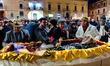 Figurants participate in a procession during the death of the puppet Mba Biose on Shrove T...