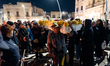 Figurants participate in a procession during the death of the puppet Mba Biose on Shrove T...