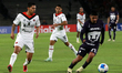 Piero Quispe #27 of Pumas de la UNAM and Alejandro Bran #14 of Liga Deportiva Alajuelense...