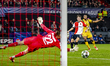 FC Internazionale Milan defender Denzel Dumfries and Feyenoord Rotterdam defender Hugo Bue...