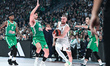 Dzanan Musa of Real Madrid competes with Konstantinos Mitoglou of Panathinaikos AKTOR Athe...