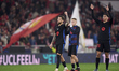 Inigo Martinez (L), Fermin Lopez (C), and Gerard Martin of FC Barcelona celebrate victory...
