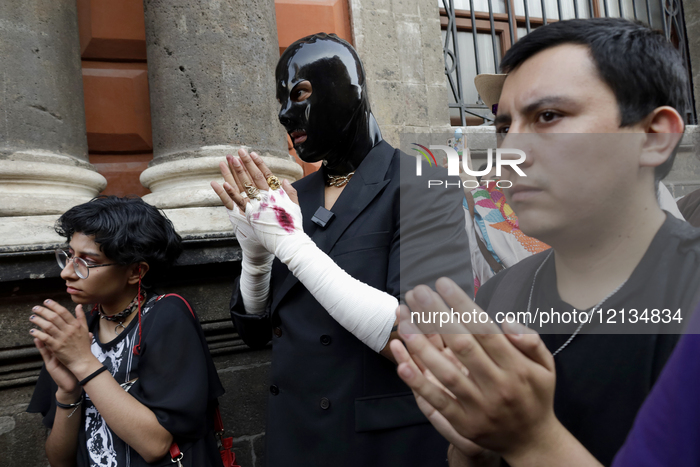 Mexican Artist Fabian Chairez Protests Against Censorship Of His Exhibition ''The Coming Of The Lord'' In Mexico City 