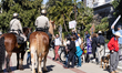 The California Highway Patrol responds to an incident between protesters at the Stand Up F...