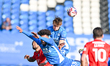 Hector Kyprianou (22 Peterborough United) heads the ball during the Sky Bet League 1 match...