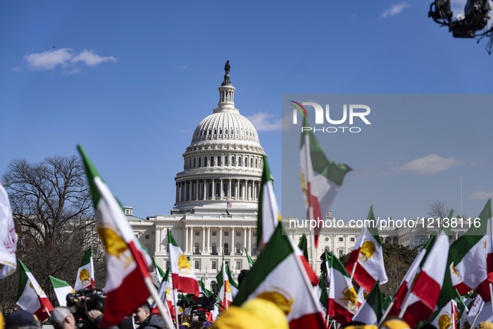 Thousands Of Iranians Supporters Gathered Outside The US Capitol For A Rally And March To The White House 