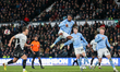 Haji Wright of Coventry City is in action in the air during the Sky Bet Championship match...