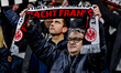 Supporters of Eintracht Frankfurt attend the match between Eintracht and Ajax for the UEFA...