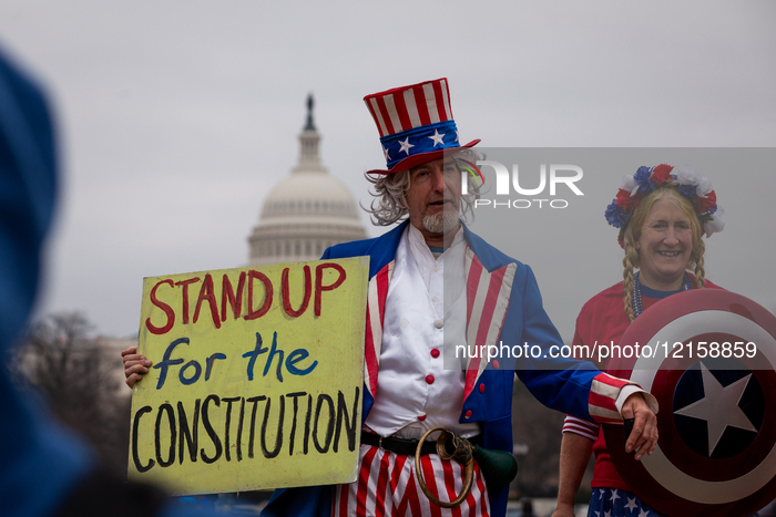 Thousands attend veterans pro-democracy demonstration in Washington