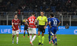 Referee Matteo Marchetti is seen during the Italian Serie A football match between AC Mila...