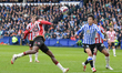 Sheffield United's Femi Seriki attempts to take a shot at goal during the Sky Bet Champion...