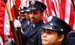 Members of the FDNY Color Guard march in the St. Patrick's Day Parade in New York, United...