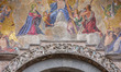 The Resurrection of Christ mosaic over the entry on Western facade of Basilica di San Marc...