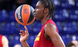 Dame Sarr plays during the match between FC Barcelona and Zalgiris Kaunas, corresponding t...