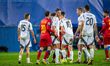 Players are in action during the 2026 FIFA World Cup European Qualifying match between And...