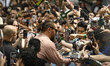 Actor Jason Momoa signs autographs for fans during a Minecraft Movie fan event at Cinepoli...