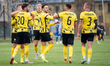 Wieczysta players celebrate scoring a goal during the game between Wieczysta Krakow and Ol...
