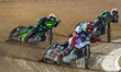 Brady Kurtz of Belle Vue Aces in Red leads Danny King of Ipswich Witches in Yellow and Jas...