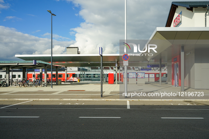 Austrian Railway Station Braunau Am Inn On The Border With Germany