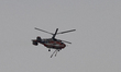 A helicopter heads to refill water in Mureung-ri, Namhu-myeon, Andong-si, Gyeongbuk, to pr...