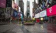 Times Square in Midtown Manhattan is empty due to health concerns to stop the spread of Co...