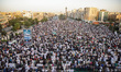 Muslims perform the Eid Al-Fitr prayer at Al Seddik Mosque in the Heliopolis area of Cairo...
