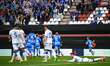 Elvis Rexbecaj of Kosovo is in action during the UEFA Nations League Play-offs 2nd leg gam...
