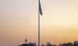 A giant Iranian flag waves during a flag ceremony, marking Iran's Islamic Republic Nationa...