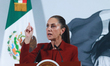 Mexico's President, Claudia Sheinbaum Pardo, speaks during a briefing conference about tax...