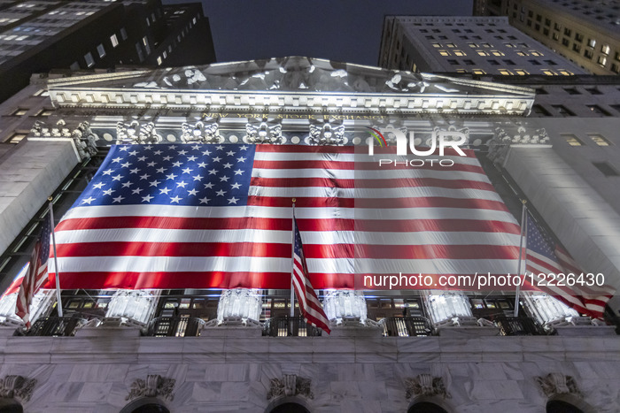 New York Stock Exchange NYSE Building In The Night
