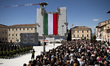 The Italian Tricolour is present during the ceremony for the swearing-in of the students o...