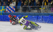 Paul Cooper of Great Britain in blue chases Jo Saetre of Norway in red during the Roelof T...