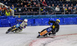 Leon Kramer of The Netherlands in yellow rides inside Paul Cooper of Great Britain in whit...