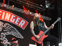 Chris Kael with Five Finger Death Punch performs during River City Rockfest at the AT&T Center on May 24, 2014 in San Antonio, Texas. (