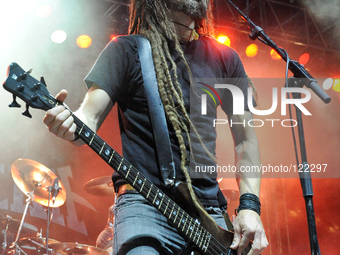 Kyle Sanders with Hellyeah performs during River City Rockfest at the AT&T Center on May 24, 2014 in San Antonio, Texas. (