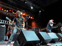 (L-R) Kyle Sanders, Chad Gray  and Tom Maxwell with Hellyeah perform during River City Rockfest at the AT&T Center on May 24, 2014 in San An...