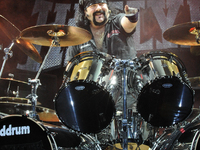 Vinnie Paul with Hellyeah performs during River City Rockfest at the AT&T Center on May 24, 2014 in San Antonio, Texas. (