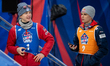 Tate Frantz and Stephan Embacher participate in the Red Bull Target Jumping at the Wielka...