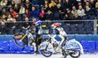 Martin Haarahiltunen (199) of Sweden in blue picks up some drive leading Max Koivula (24)...