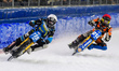 Filip Jager (719) of Sweden in white leads Lukas Hutla (212) of the Czech Republic in red...