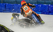 Martin Haarahiltunen (199) of Sweden loses control of his bike during the FIM Ice Speedway...