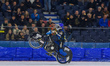 Niclas Svensson (192) of Sweden performs a wheelie during the FIM Ice Speedway Gladiators...