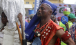 A cultural troupe displays an act of the warrior during the Lisabi Festival 2025 in Abeoku...