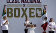 Mexico's President, Claudia Sheinbaum Pardo, speaks during Mexico's National Mass Boxing C...