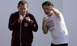 Former world boxing champion Julio Cesar Chavez and Mexico's Public Education Minister Mar...
